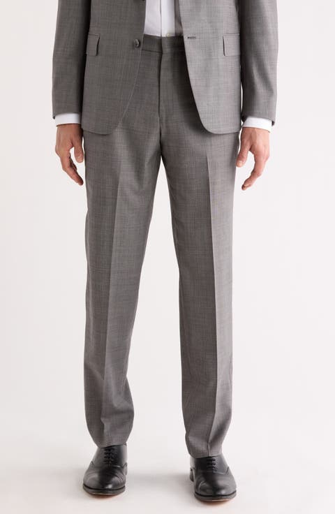 Flat Front Wool Suit Pants