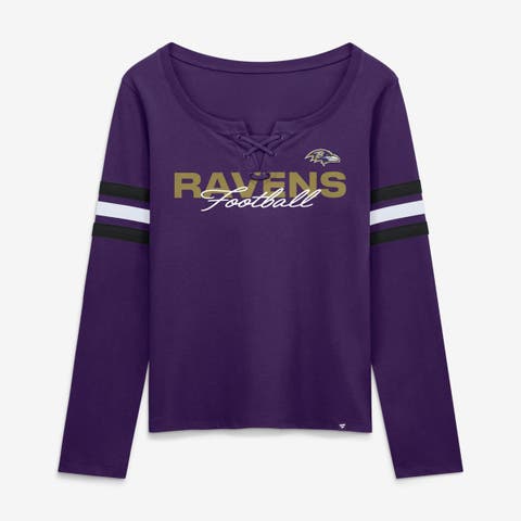 Women's Fanatics Purple Baltimore Ravens Team First Coverage Scheme Lace-Up Long Sleeve T-Shirt