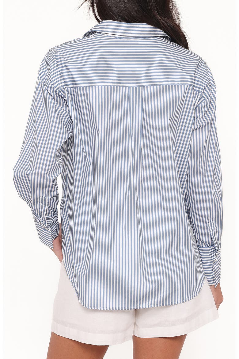 Jackson Striped Button Up Cotton Shirt, Alternate, color, BLUE STRIPE