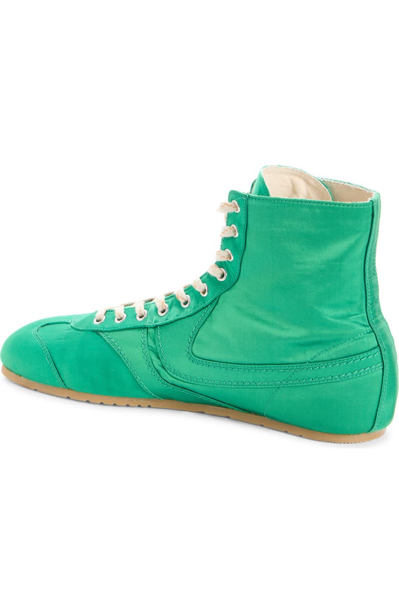 Dries Van Noten Soft & Slim Satin High Top Sneaker, Alternate, color, Green 604