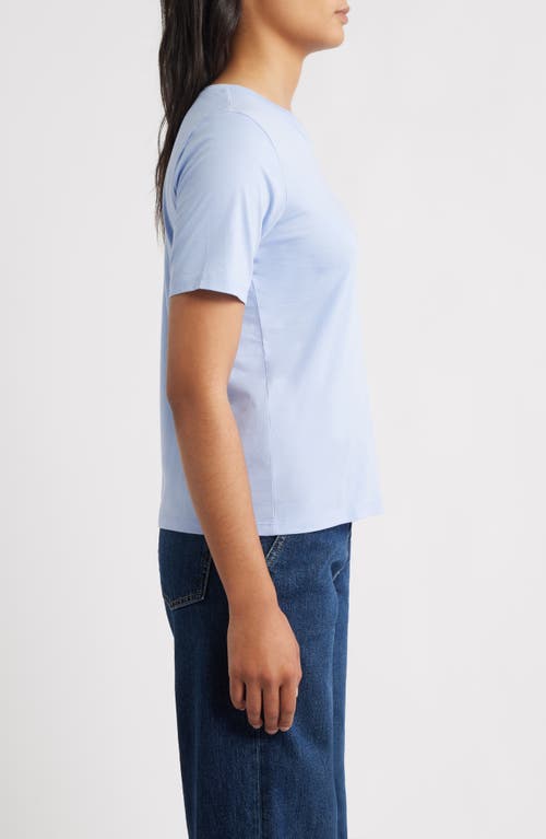 Eileen Fisher Crewneck Organic Cotton T-shirt In Blue
