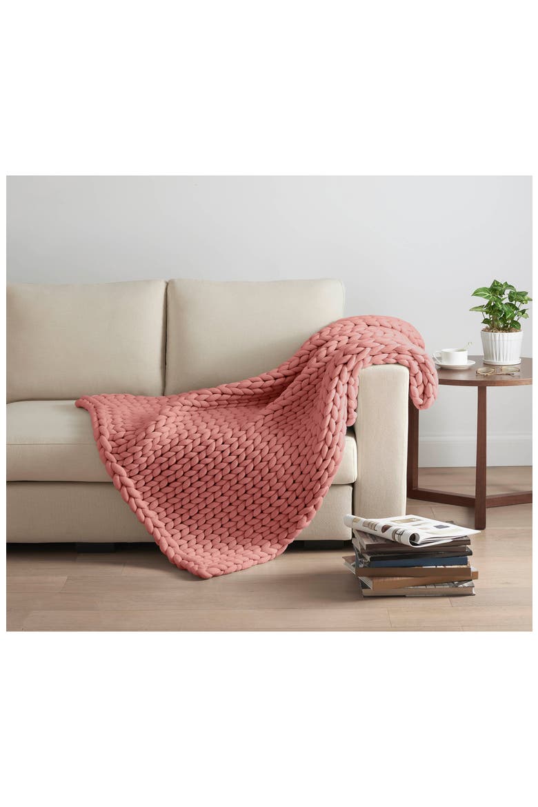 Weighted Knit Blanket, Alternate, color, TERRACOTTA