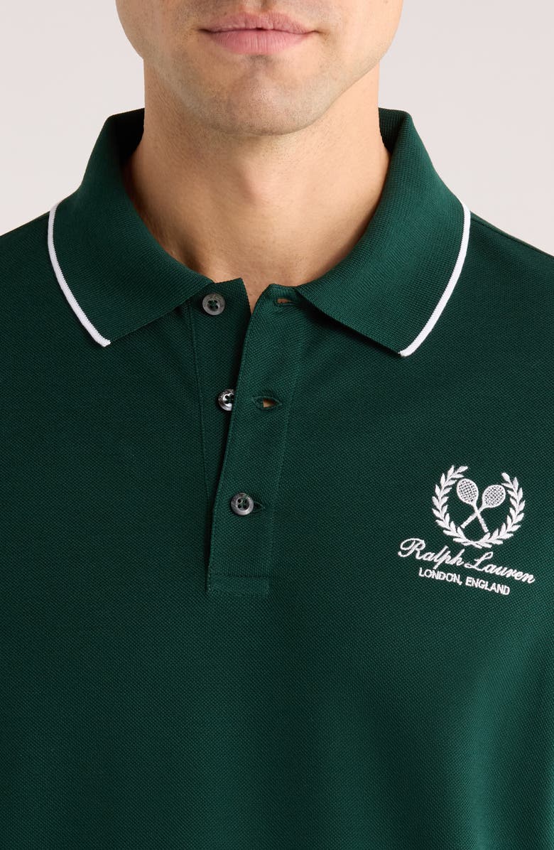 Ralph Lauren Purple Label Embroidered Cotton Piqué Polo, Alternate, color, Moss Agate
