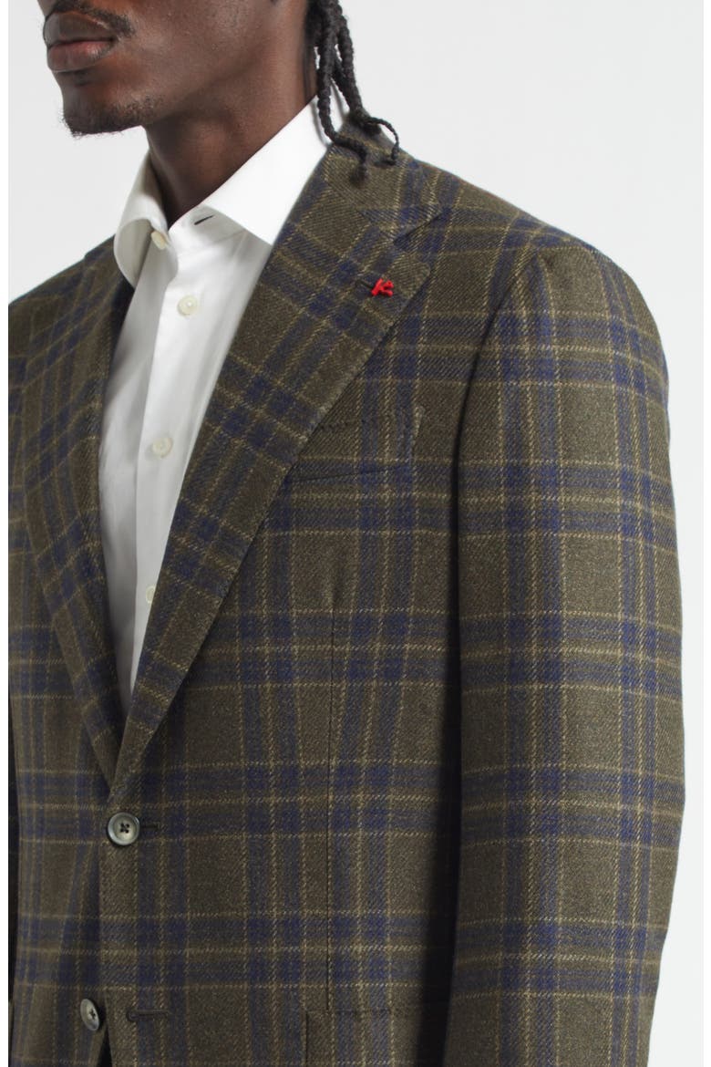 Marechiaro Plaid Wool & Silk Soft Sport Coat, Alternate, color, GREEN