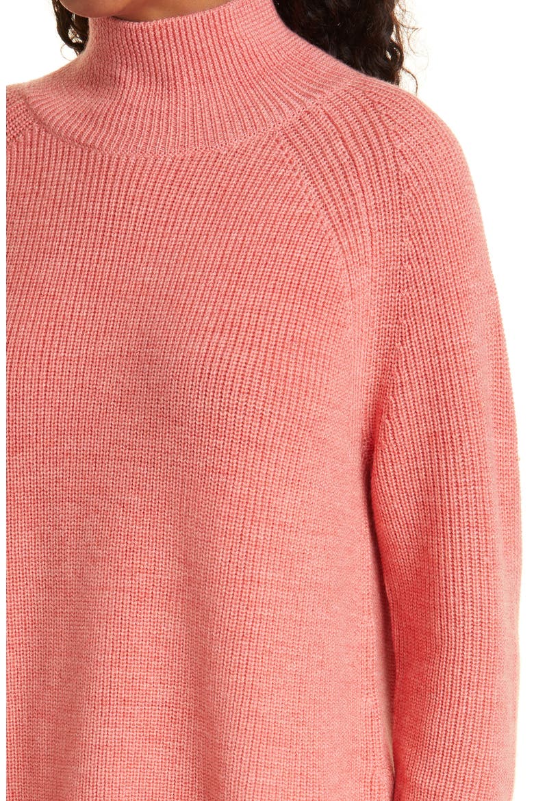 Raglan Sleeve Merino Wool Turtleneck Sweater, Alternate, color, SORBET