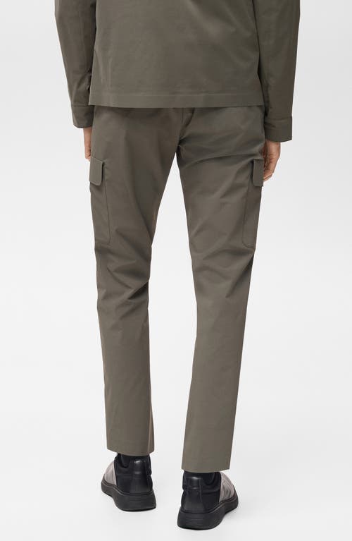 Mango Thermoregulating Slim Comfort Stretch Cargo Pants In Medium Green