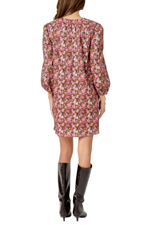 ENGLISH FACTORY ENGLISH FACTORY FLORAL PRINT PINTUCK COTTON MINIDRESS