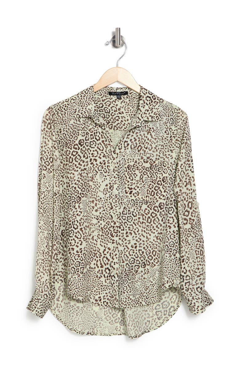 VELVET HEART Elisa Button Front Animal Print Blouse, Alternate, color, 