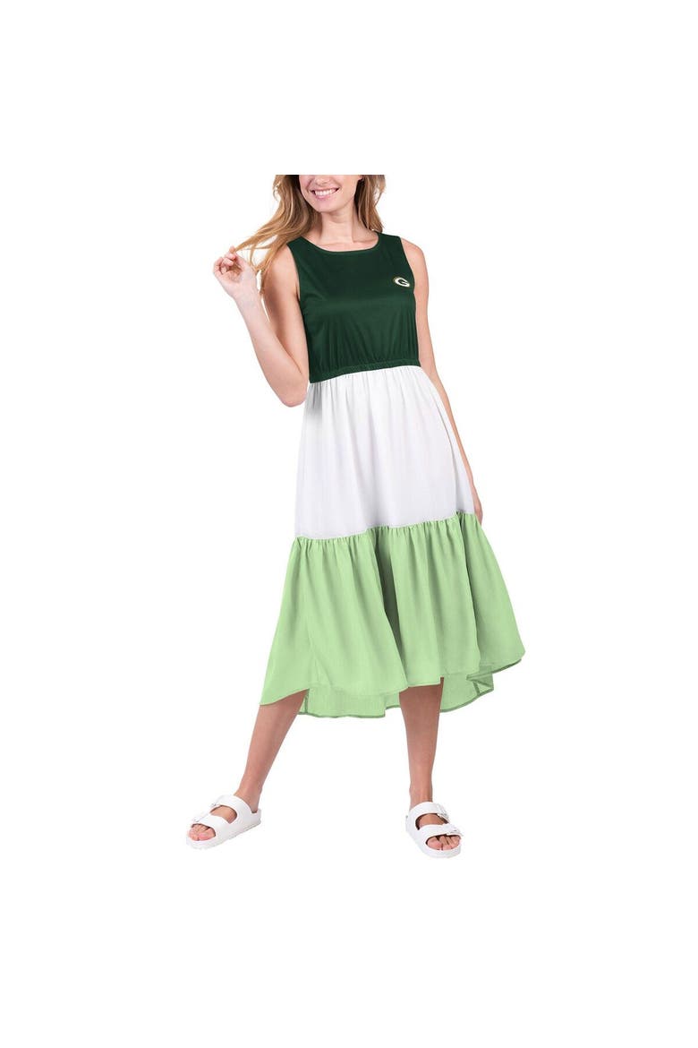 Women's G-III 4Her by Carl Banks Green/Neon Green Green Bay Packers 12th Inning Colorblock Dress, Main, color, Green