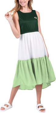 G-III 4HER BY CARL BANKS Women's G-III 4Her by Carl Banks Green/Neon Green Green Bay Packers 12th Inning Colorblock Dress