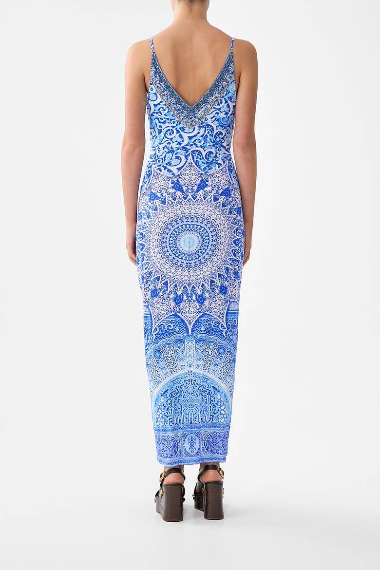 Strappy Dress With Twist Front, Alternate, color, The Bosphorous