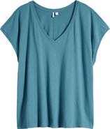 Nordstrom V-Neck Pima Cotton Slub T-Shirt