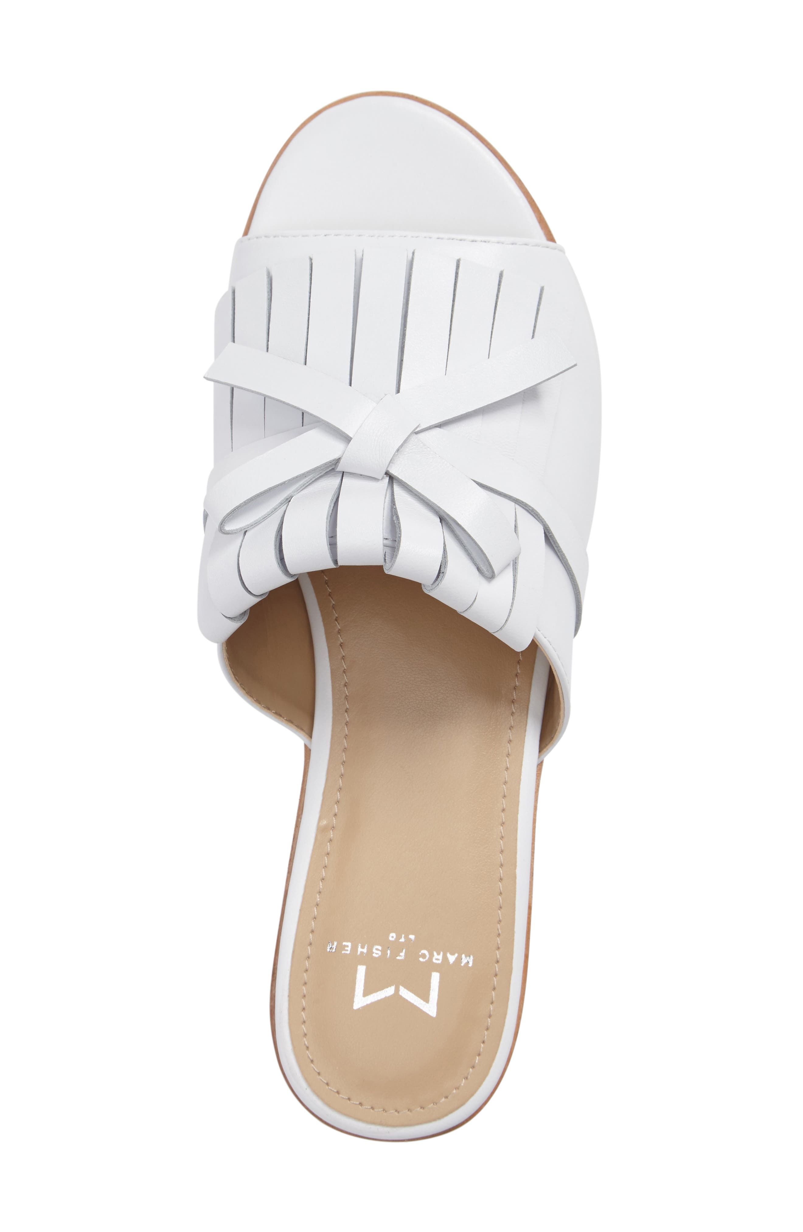 Whitley Slide Sandal, Alternate, color, WHITE LEATHER