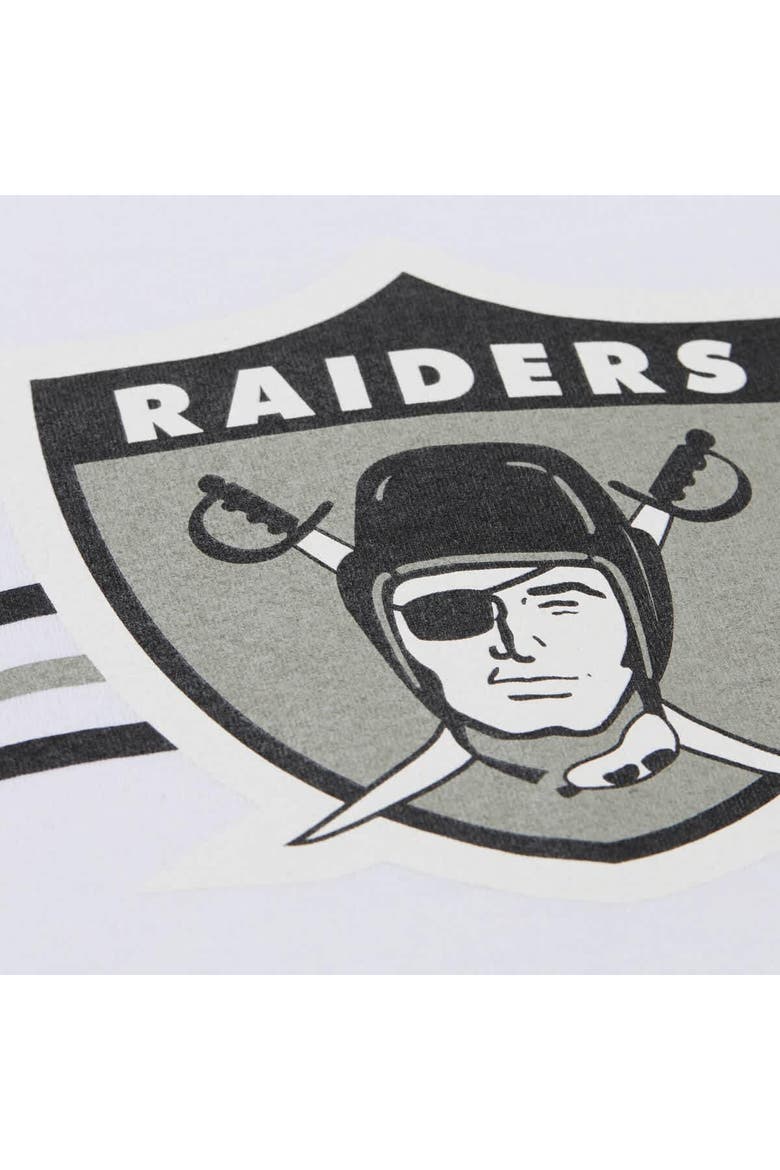 Men's Mitchell & Ness Bo Jackson White Las Vegas Raiders Name & Number Team Origins Vintage Logo T-Shirt, Alternate, color, White