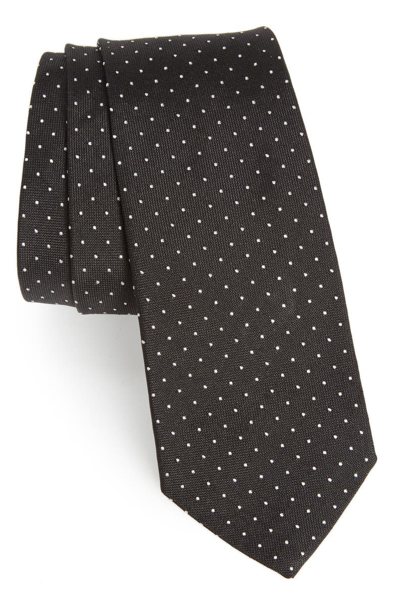 Paul Smith Dot Silk Skinny Tie, Main, color,