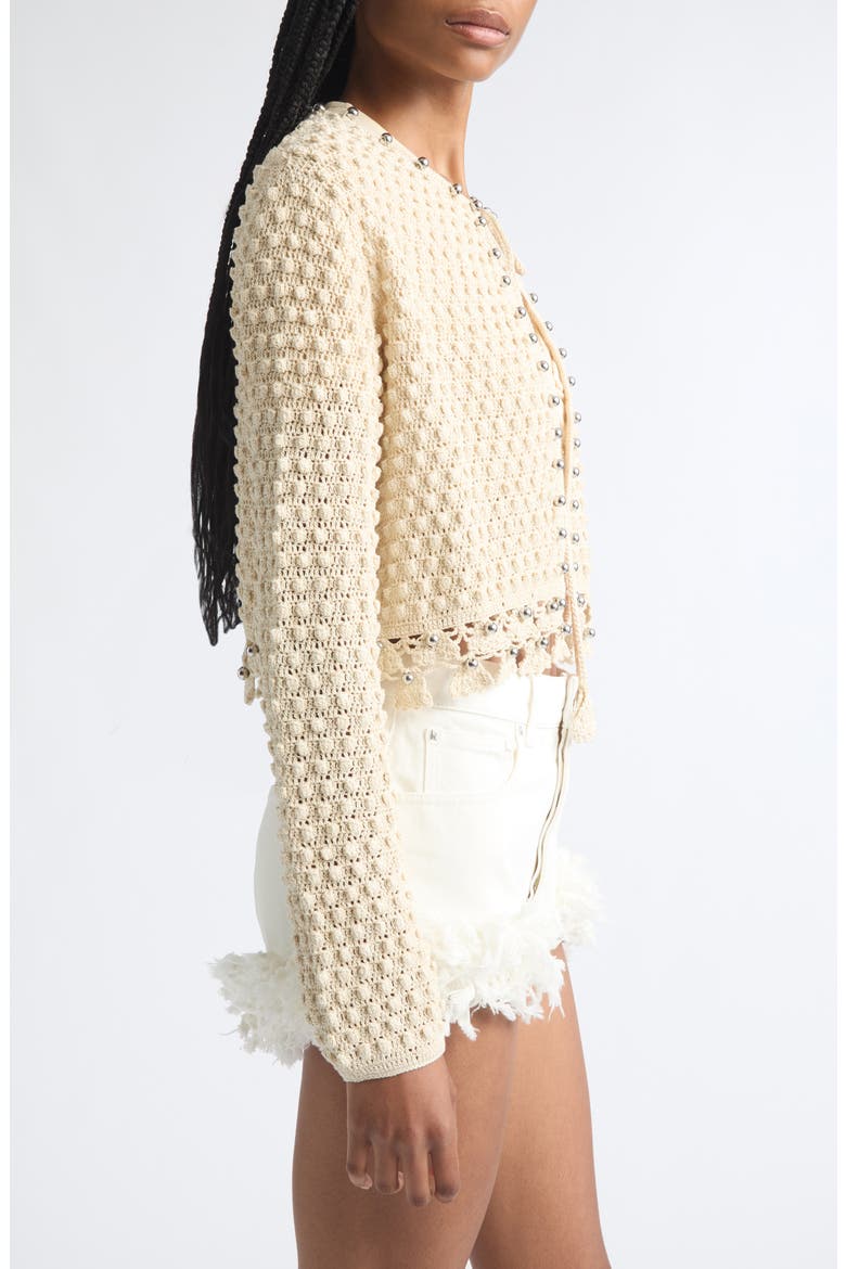 Crochet Cardigan, Alternate, color, ECRU FLUFFY