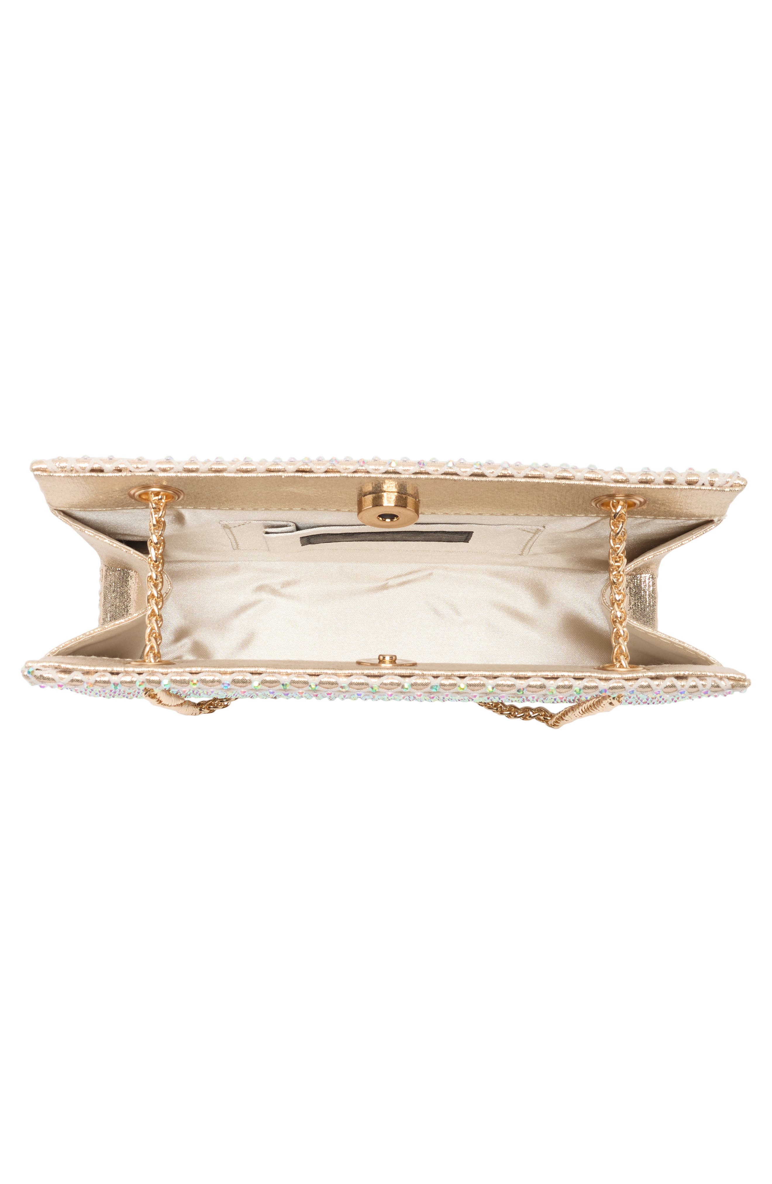 Jessica McClintock Phoenix Chain Clutch, Alternate, color, Honey