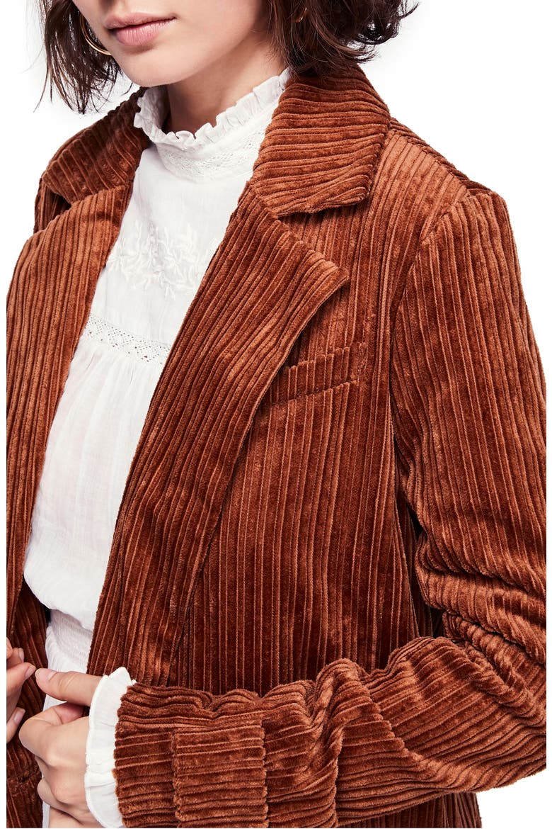Abbey Road Wide Wale Cotton Corduroy Duster Coat, Alternate, color, CEDAR