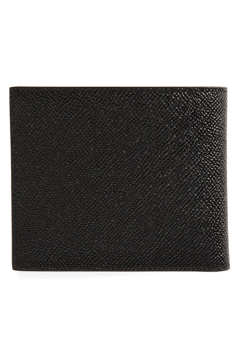 Logo Plaque Leather Bifold Wallet, Alternate, color, BLACK