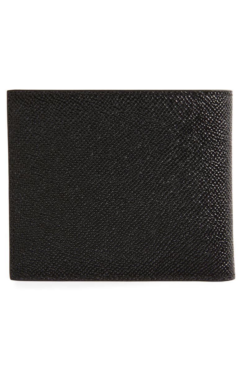 Dolce&Gabbana Logo Plaque Leather Bifold Wallet, Alternate, color, Black