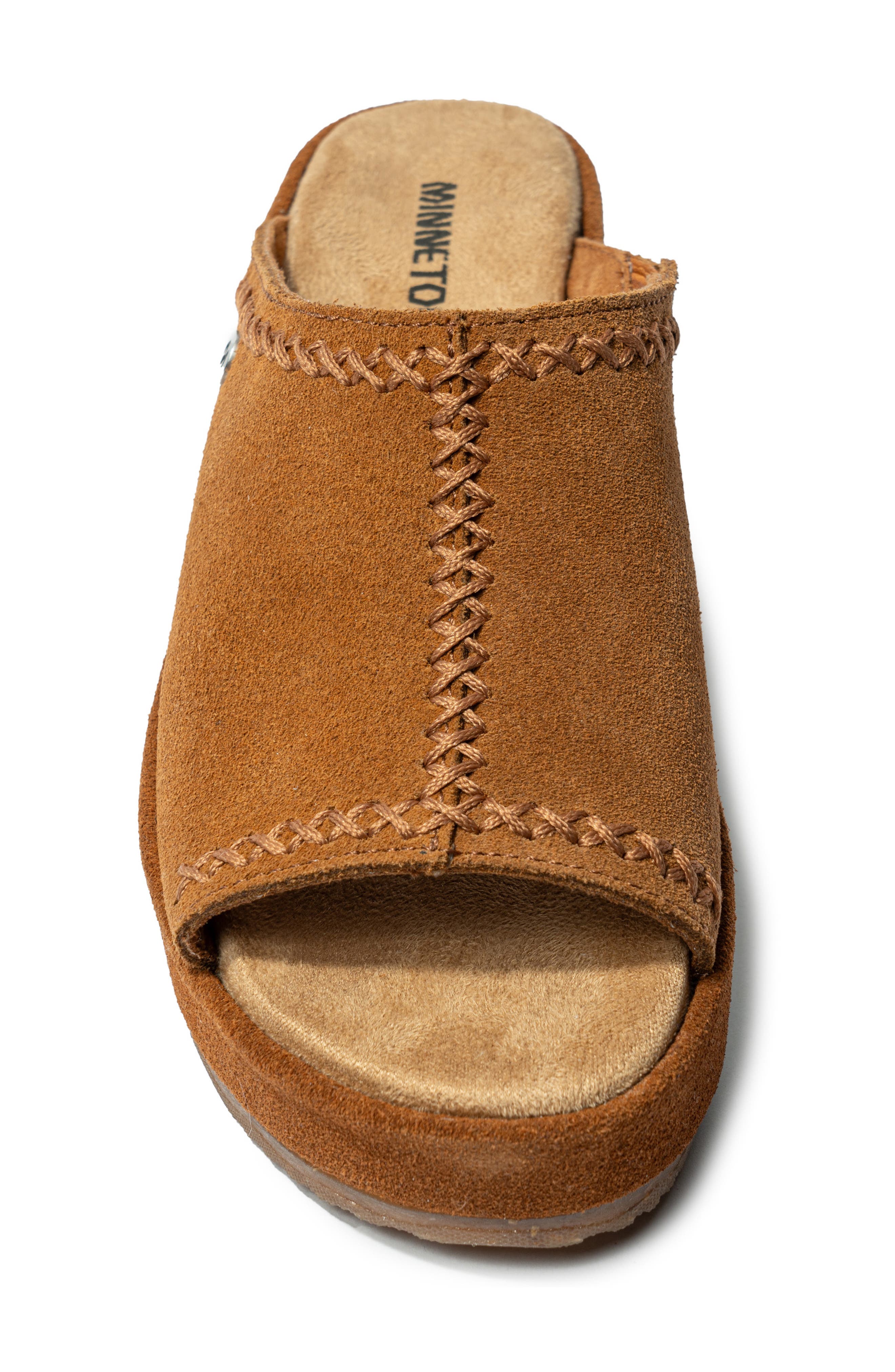 Minnetonka Paislee Wedge Sandal, Alternate, color, Brown