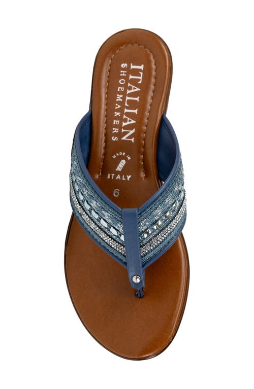 Italian Shoemakers Zali Slide Sandal In Denim