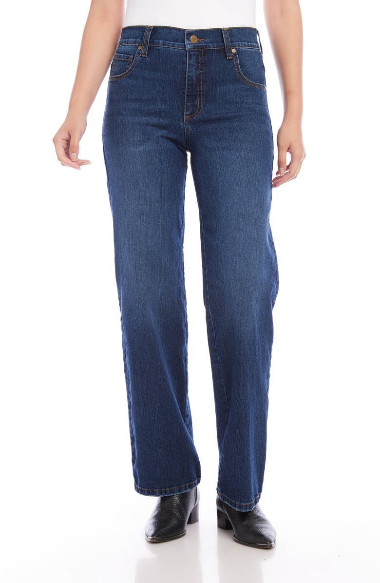 Karen Kane Wide Leg Jeans, Alternate, color, Denim