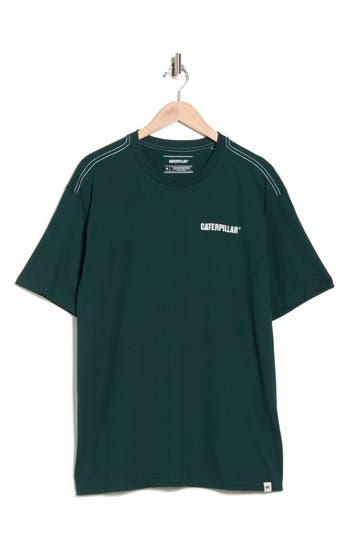 Cat Wwr Washed Logo Boxy Graphic T-shirt In Green