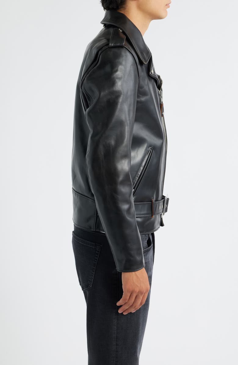 Schott NYC Perfecto Heavyweight Leather Moto Jacket, Alternate, color, Black