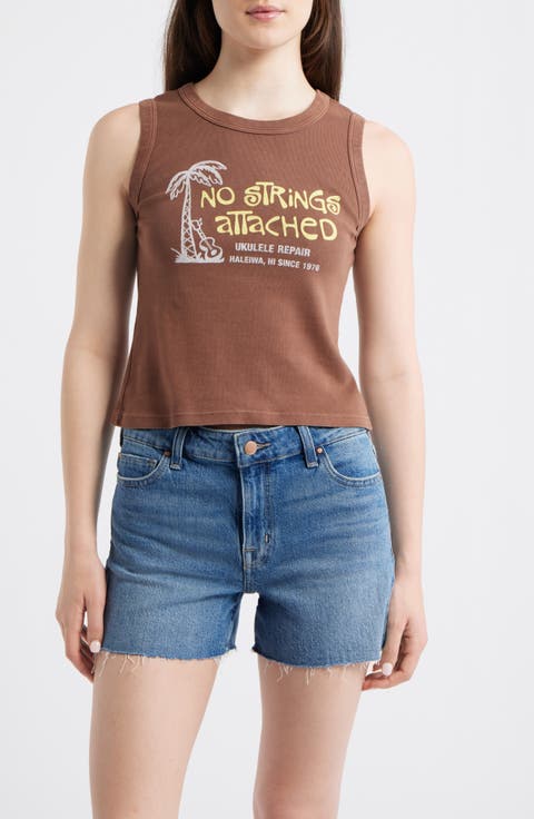No Strings Attached Graphic Shrunken Tank
