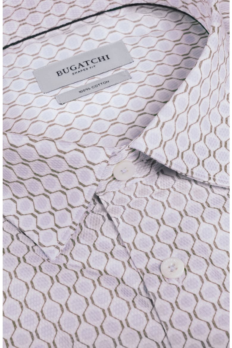 Julian Shaped Fit Geometric Print Cotton Button-Up Shirt, Alternate, color, AIR BLUE