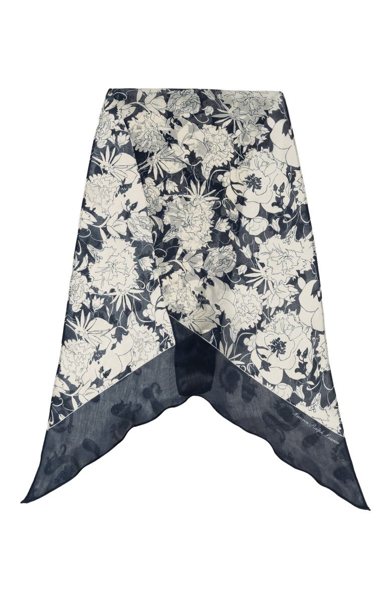 Lauren Ralph Lauren Floral Oblong With Bias Ends, Alternate, color, Navy