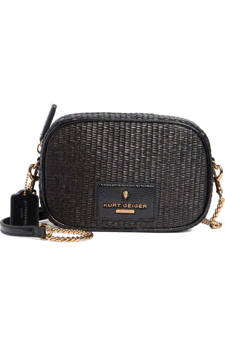 Kurt Geiger London Chiswick Raffia Camera Bag, Alternate, color, Black