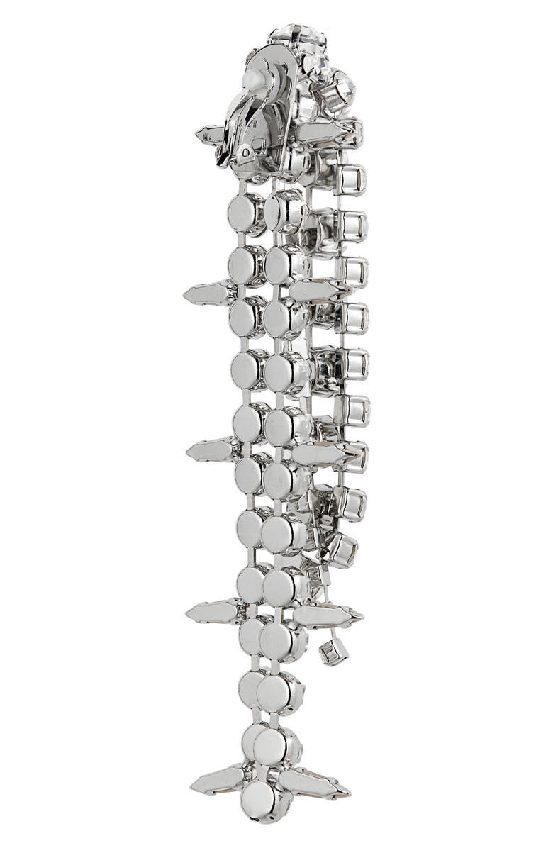 Area Crystal Fringe Front/Back Drop Earrings, Alternate, color, Clear Crystal/ Silver