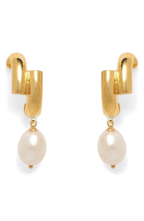 Lady Grey Cultured Pearl Shift Earrings In Gold