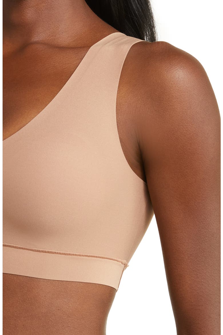 Soft Stretch Padded V-Neck Bralette, Alternate, color, COFFEE LATTE