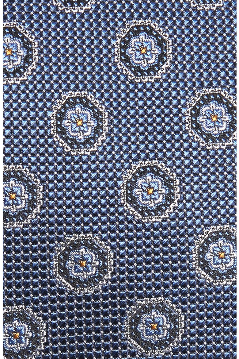 Medallion Silk Tie, Alternate, color, NAVY