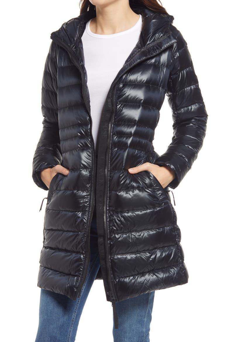 Cypress Packable 750 Fill Power Down Puffer Jacket, Main, color, BLACK