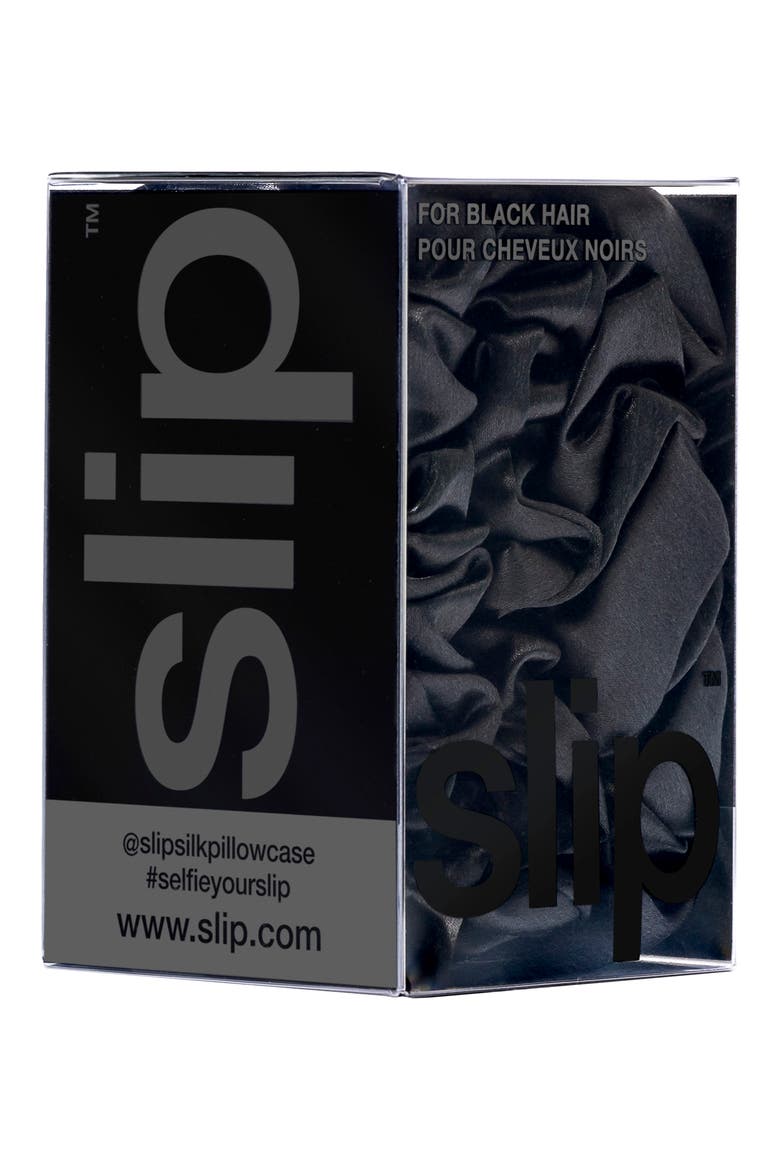 3-Pack Large & Small Silk Scrunchie Set, Alternate, color, BLACK