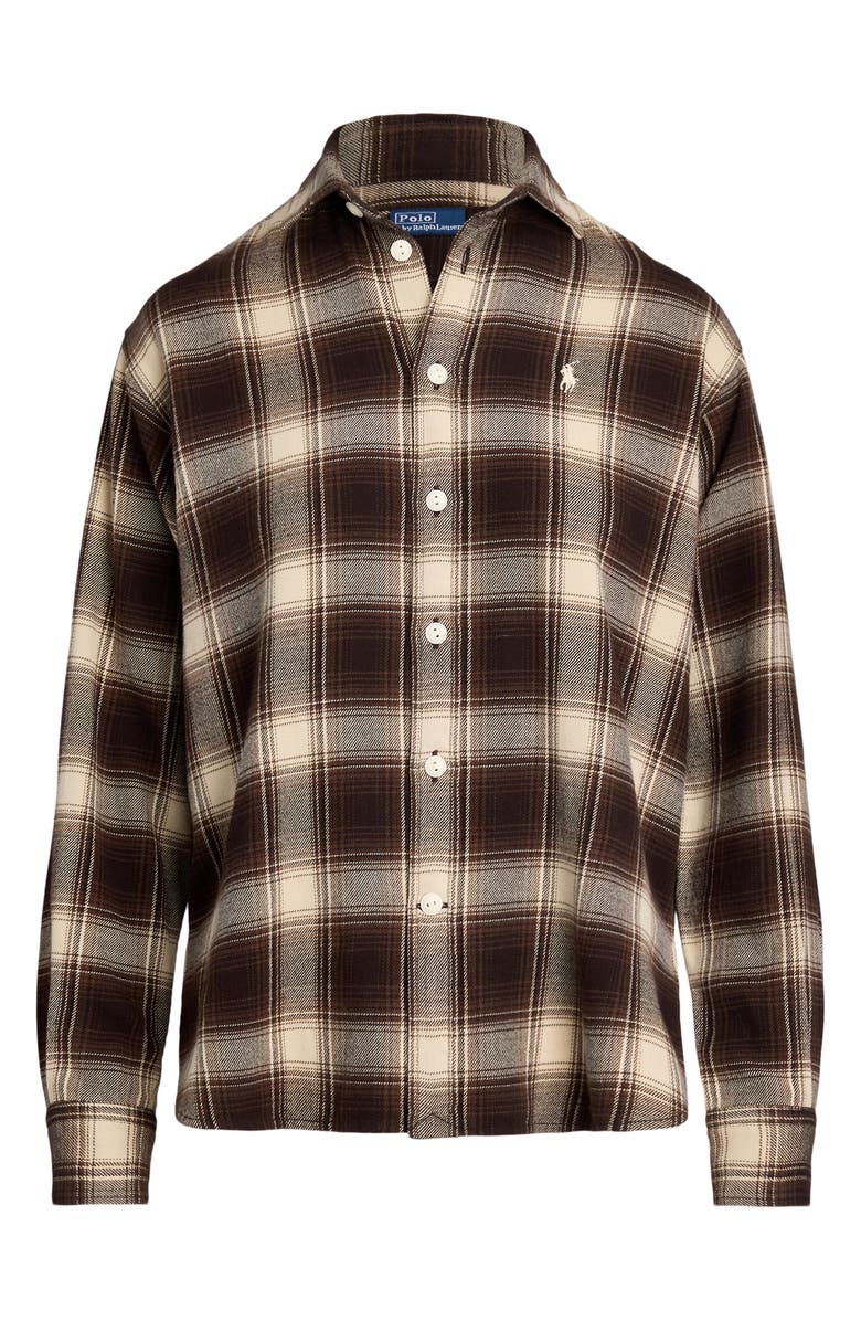 Polo Ralph Lauren Plaid Oversize Twill Button-Up Shirt, Alternate, color, 