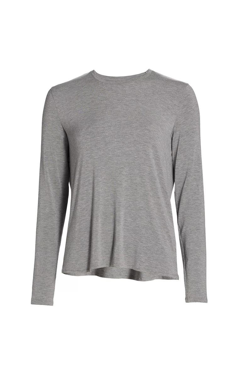 Majestic Filatures Soft Touch Semi Relaxed Long Sleeve Crewneck T-Shirt, Main, color, Gris Chine