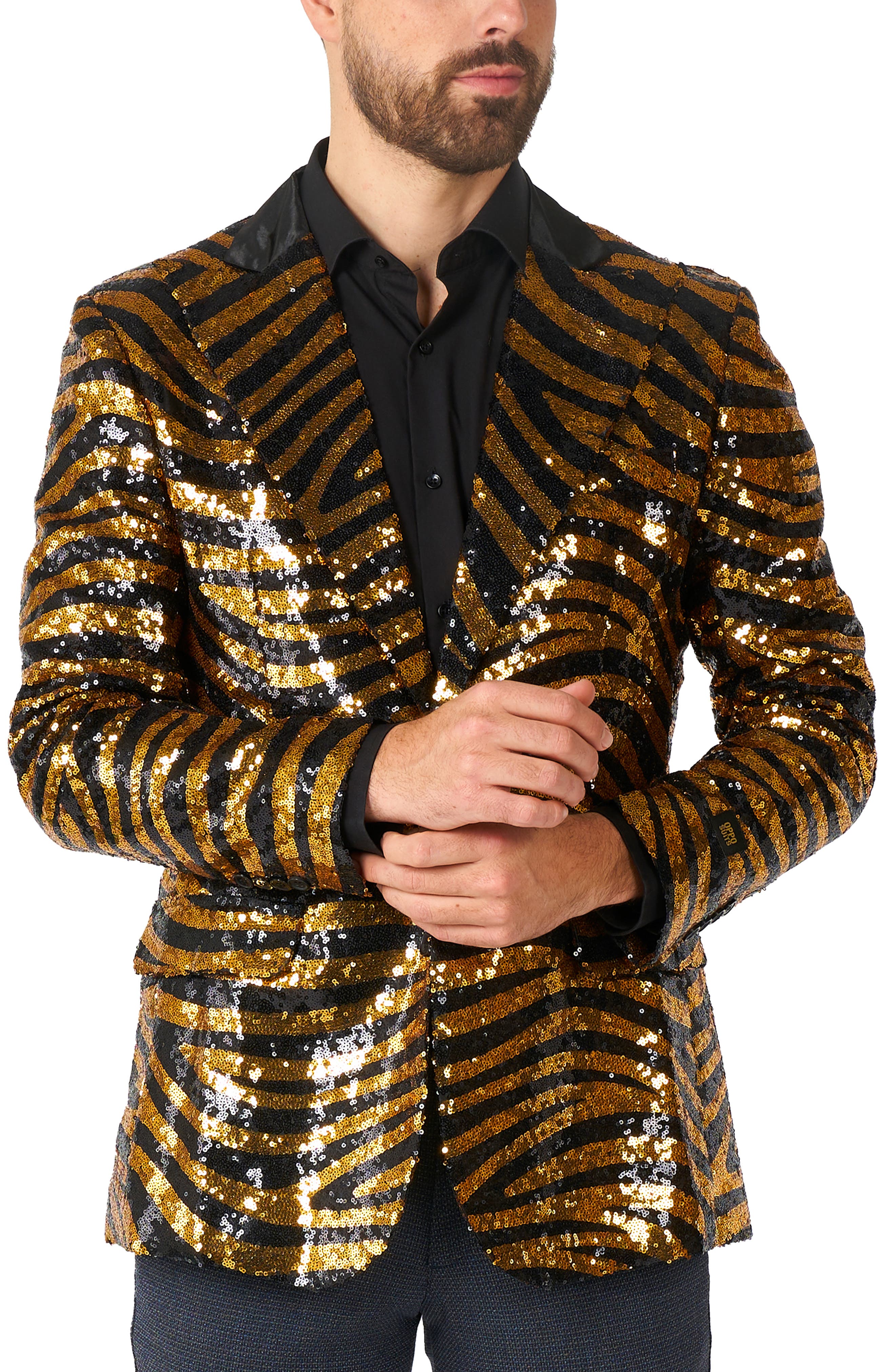 OppoSuits Tiger Royale Sequin Notch Collar Blazer