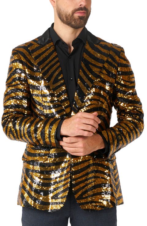 Tiger Royale Sequin Notch Collar Blazer