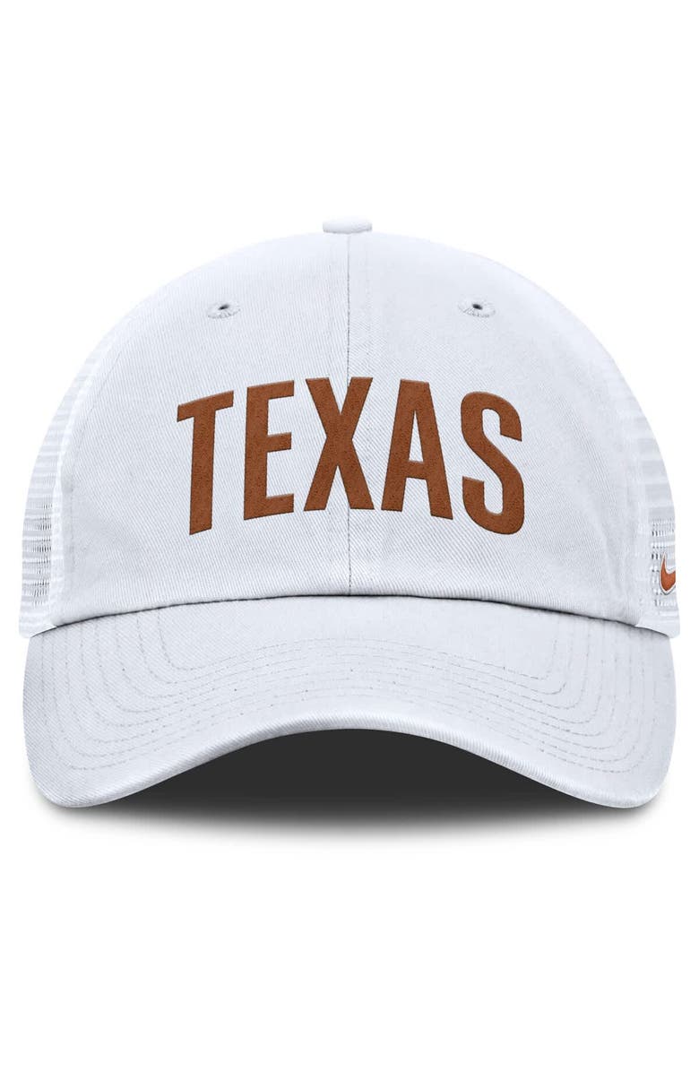 Nike Men's Nike White Texas Longhorns Club Campus Trucker Adjustable Hat, Alternate, color, White