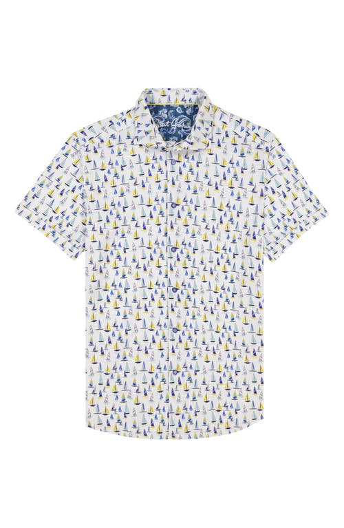 Robert Graham Transpacific Knit Short Sleeve Button-up Shirt