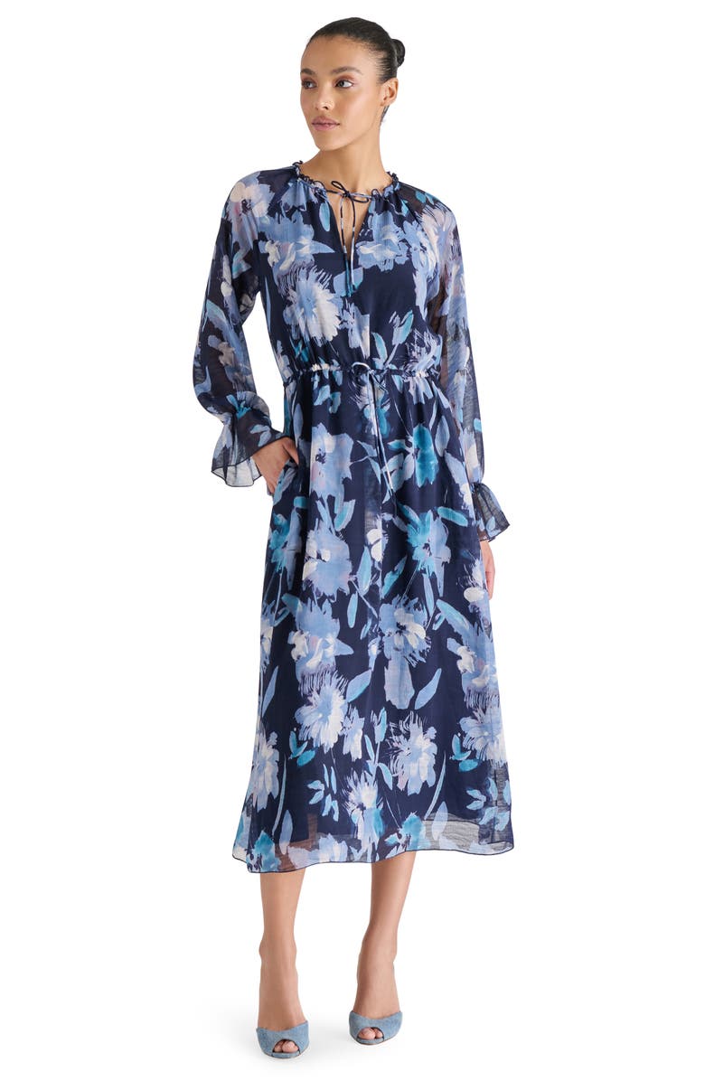 Steve Madden Elexa Long Sleeve Midi Dress, Alternate, color, Blurry Floral