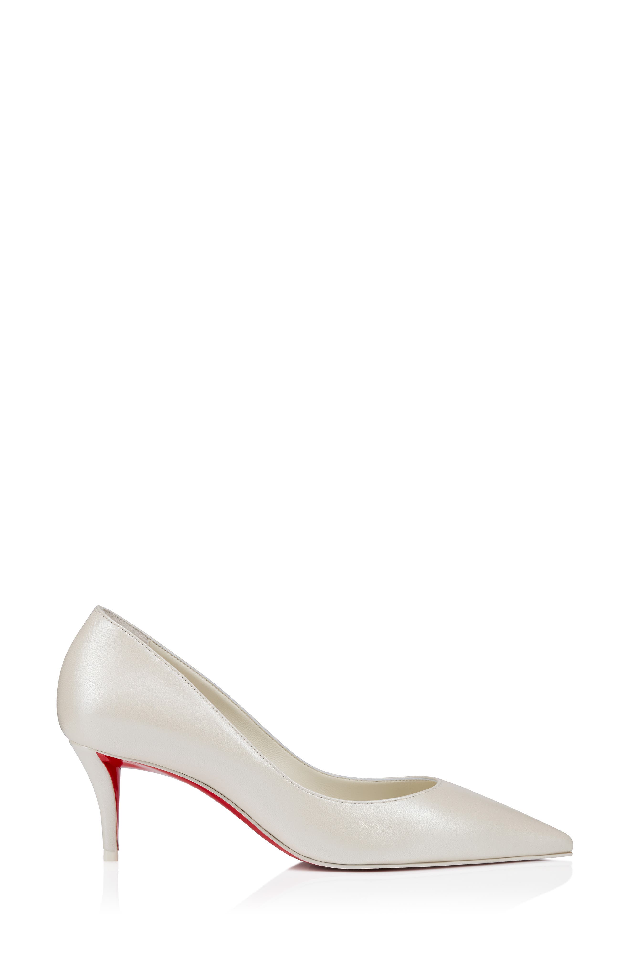 Christian Louboutin Miss Z Pointed Toe Pump, Alternate, color, Bianco Nappa Perle
