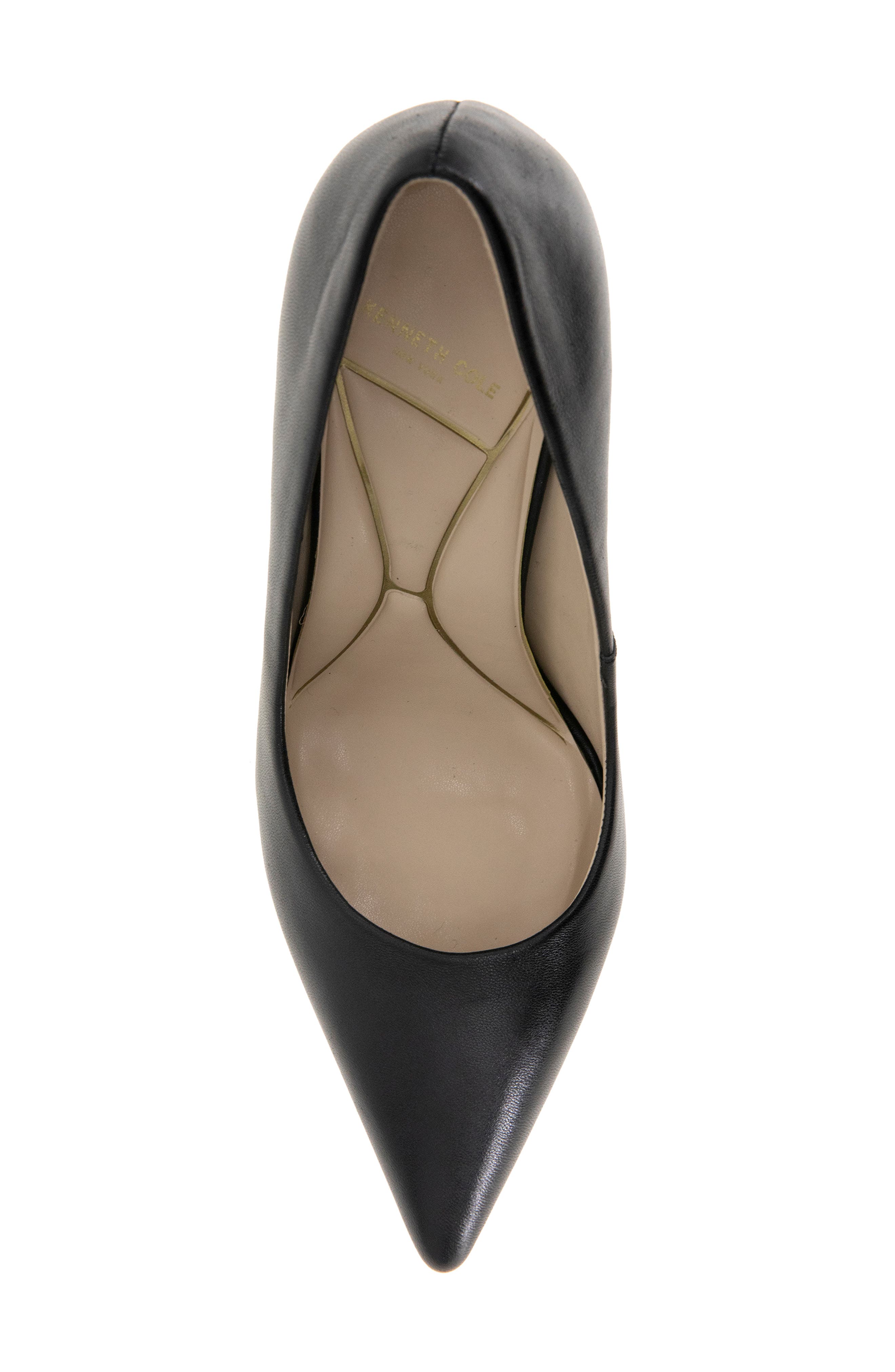 Kenneth Cole Bentley Pointed Toe Pump, Alternate, color, Black Leather