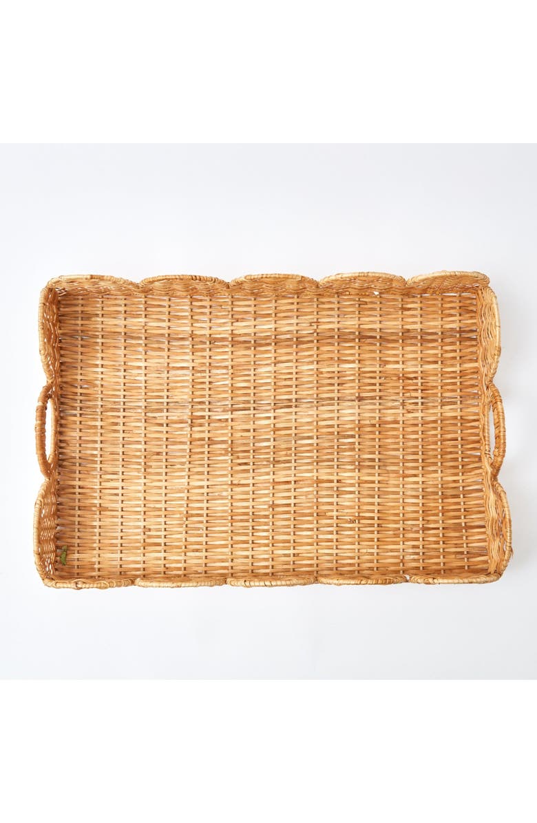 Mrs. Alice Scalloped Rattan Tray, Alternate, color, Neutral