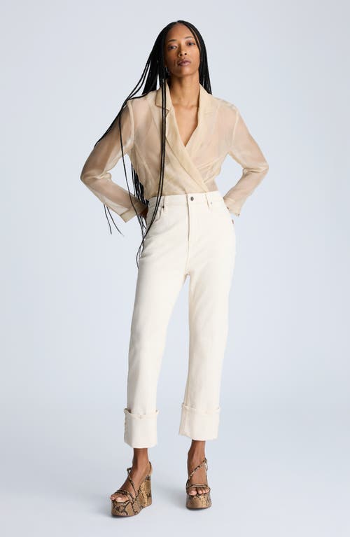 Kenneth Cole Organza Blazer In Beige Bronze